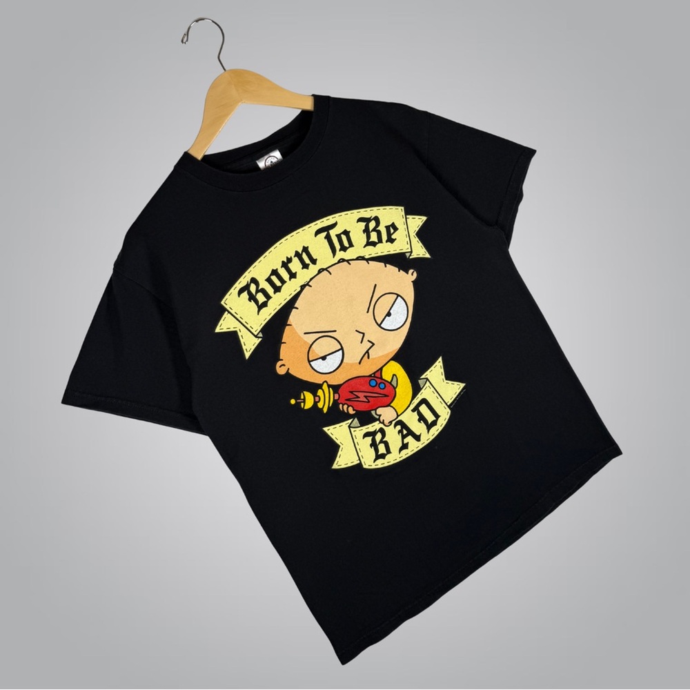 Vintage Family Guy Born To Be Bad Retro Black Short Sleeve Tee Medium - Picture 2 of 10